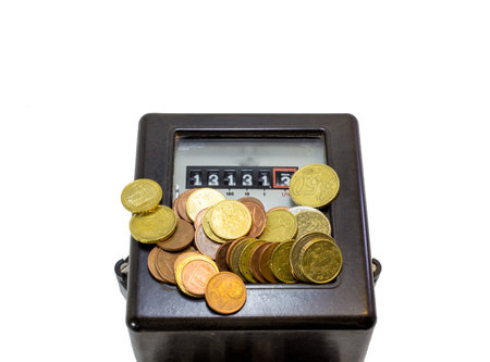 electricity meter with Thirteen numbers and European currencies