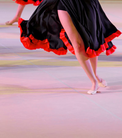 legs of the dancers during the performance of flamenco dance