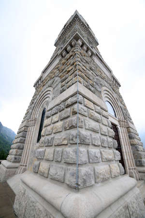 Memorial to the italian fallen soldiers in World War I with ossuaryのeditorial素材
