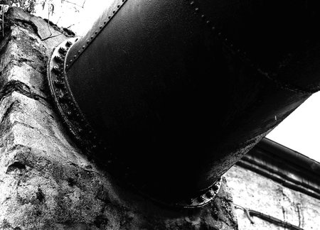 detail of pipe in the large industrial plant
