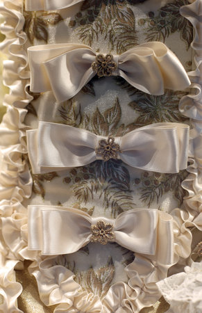 white bows for decoration to match the woman dress