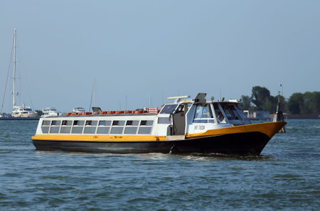 Venice, VE - Italy. 14th July, 2015: Vaporetto for the transport of tourists on the island of Venice