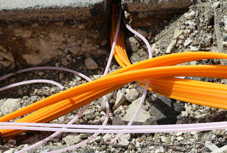 Pipes and ducts for fibre optics for high speed telecommunicationsの写真素材