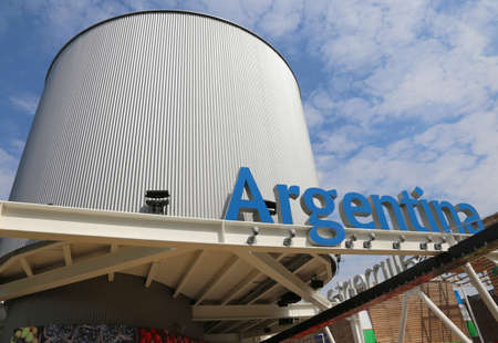Milan, Italy - 8th September, 2015. International Exposition EXPO MILANO 2015. Detail of Argentina Pavilionのeditorial素材