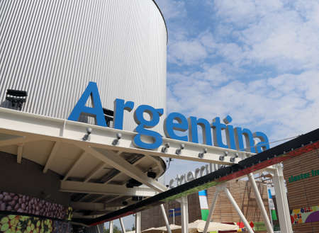 Milan, Italy - 8th September, 2015. International Exposition EXPO MILANO 2015. Detail of Argentina Pavilionのeditorial素材