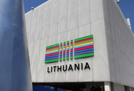 Milan, Italy - 8th September, 2015. International Exposition EXPO MILANO 2015. Detail of Lithuania Pavilionのeditorial素材