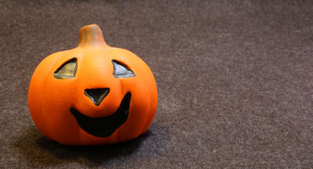 Orange jack o lantern  one of the symbols of Halloweenの写真素材