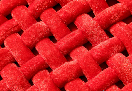 background of red weave fabric