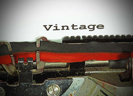 vintage written with ink with the typewriterの写真素材