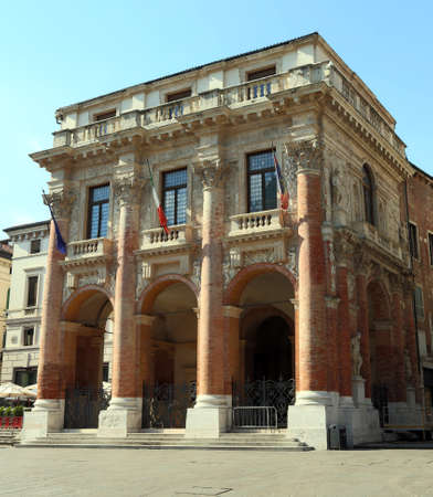 Ancient Palace called Loggia del Capitaniato in Vicenza City in Italyのeditorial素材