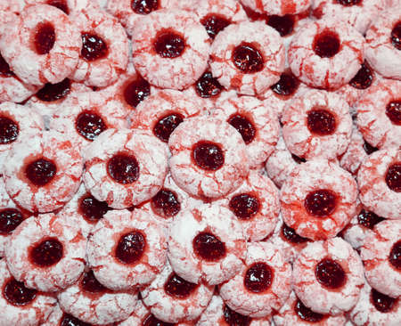 many handmade pastries on sale in homemade pastryの写真素材