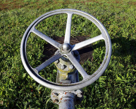 large on-off valve for closing the fuel or gasの写真素材