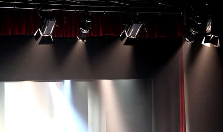 powerful spotlight projectors in theater stageの写真素材