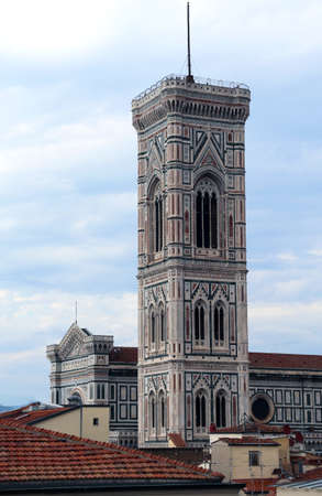 High Bell Tower of GIOTTO in FLORENCE in Italyの写真素材