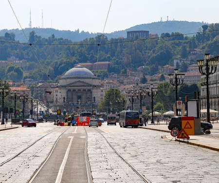 Main Square in turin City called Piazza Vittorio Venetoの写真素材