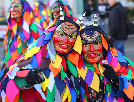 Vicenza, Italy. 15th January 2016. Euro-Carnival 2016 and XXIII Guggenmusik Festival. Thousands of...