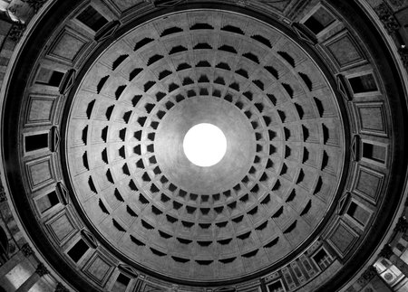 interior of ancient temple in rome called Pantheonの写真素材