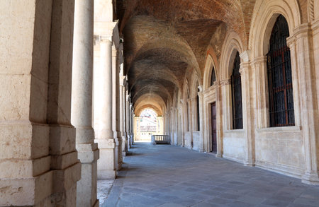 arches of the Palladian Basilica the great public monument of the city of Vicenza in Italy built by Andrea Palladioのeditorial素材