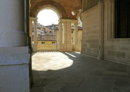 Vicenza, Italy. Loggia of the basilica palladiana, monument by architect Andrea Palladioの写真素材