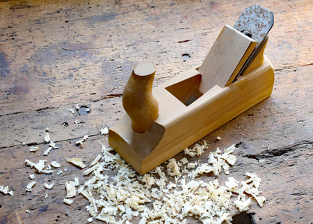 Planer shavings and sawdust in the Workbench  inside the craftsman joinery manufacturer
