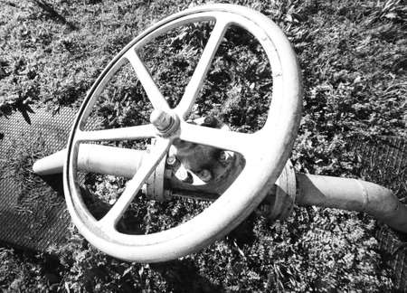 valve with a sliding part that controls the extent of the aperture of pipeline in the industrial plantの写真素材
