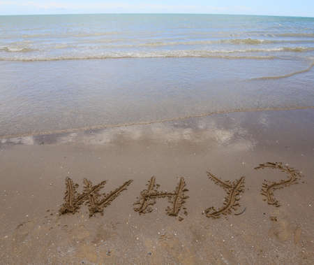 why big written on the sandの写真素材
