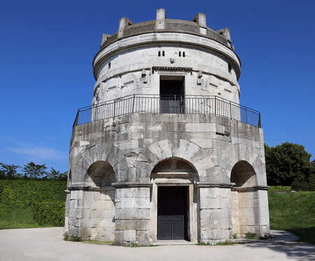 Entrance to the Mausoleum of Theoderic in Ravenna Italyのeditorial素材