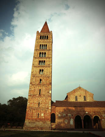 Famous Abbey of Pomposa in the Emilia Romagna region in Central Italyのeditorial素材