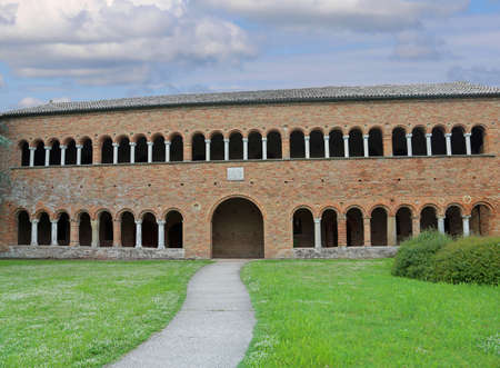 historic building called Palazzo della Ragione in the Abbey of Pomposa in central Italyのeditorial素材