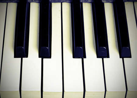 piano keyboard with black and white keysの写真素材