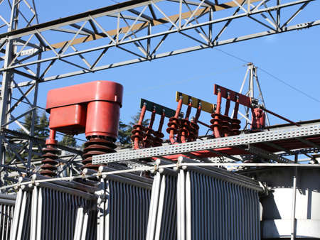particular of a voltage transformer in a power plantの写真素材