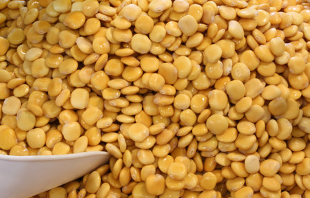 many lupine seeds to make beer for sale in the macrobiotic food storeの写真素材