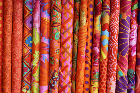 many colored fabrics with a technique called BATIK. This is a technique of wax resist dyeing applied...