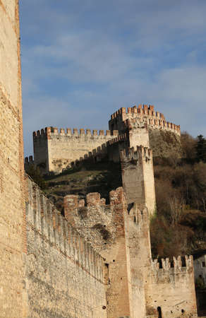 Great Castle Soave ancient medieval prison in the Province of Verona in Italyのeditorial素材