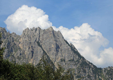 landscape of italian mountains called Venetian Prealps in the province of Vicenza in Italy