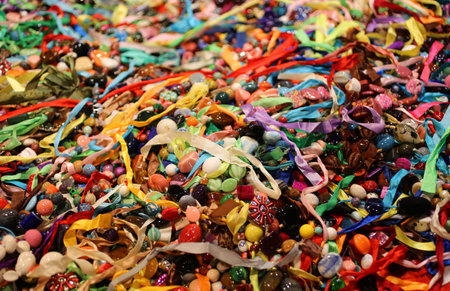handmade necklaces with ribbon and semi-precious stones for sale in the fashion accessories store
