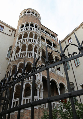 palace with spiral staircase called Contarini del Bovolo Venice in Italyのeditorial素材