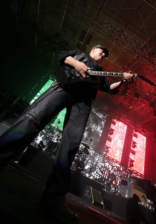 Padua Padova, PD, Italy - March 29, 2017: Ghigo Renzulli the guitar player of Litfiba an Italian...