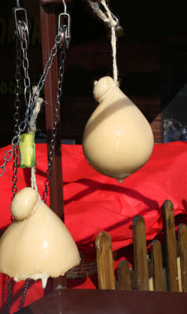 stall Southern Europe with baked melted cheese over the coals alfrescoの写真素材