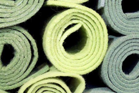 big rolls of cloth and felt for sale in the shop for amateur tailorsの写真素材