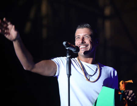 Vicenza, VI, Italy - September 5, 2017: Live Concert of GABBANI FRANCESCO an Italian singer-songwriter and musician. Gabbani is winner of 67th festival in San Remo City in Italyのeditorial素材
