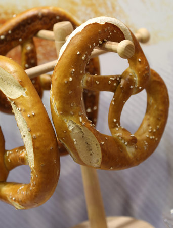 bretzel with organic flour for sale in the bakery