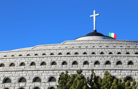 Vicenza, VI, Italy - December 8, 2015: War Memorial of First War World called Ossario del Monte...