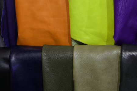 tanned leather of many colors for sale in the hobby store