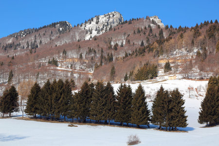 fantastic mountains with snow in winter in Italy
