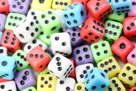 background of gaming dice with black dotsの写真素材