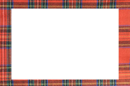 rectangle with large frame with the texture of the famous tartan Scottish fabricの写真素材