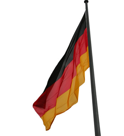 Large German flag on a white background