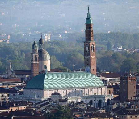 splendid Palladian Basilica designed by Andrea Pallladio located in Vicenza in Veneto in Italyの写真素材