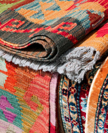 Rugs and Carpets in Kilim style for saleの写真素材